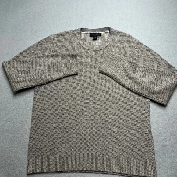 The Mens Store Bloomingdales XL Crew Sweater90%Wool 10%Cashmere Textured‎ Knit